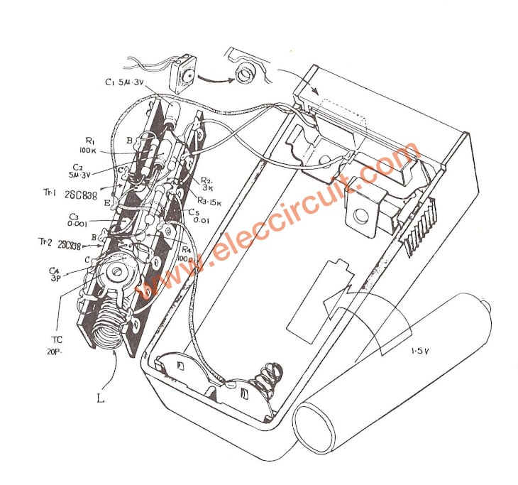 Wiring connection C828 15V batttery FM transmitter