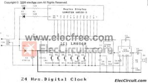 cheap digital time clock with alarm circuit using LM8560