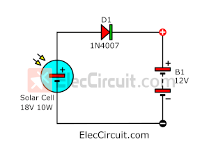 simplest 12v solar charger circuit
