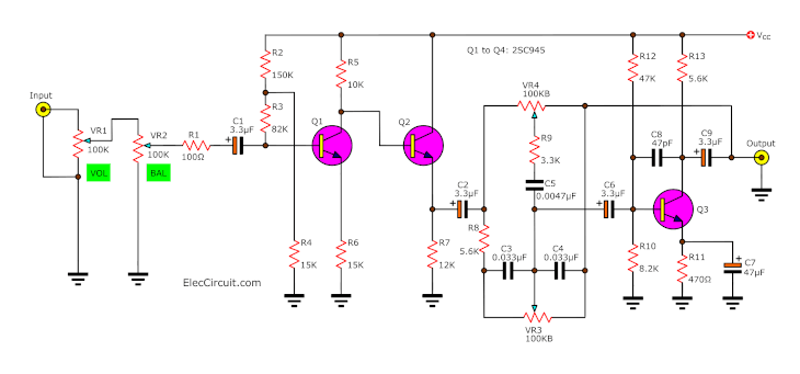 Simple Tone Control Circuit Project For Electronic Students