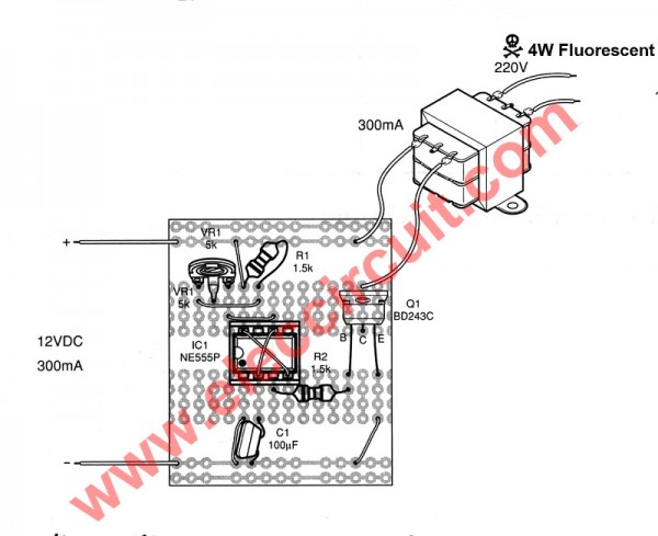 components layouts on solderable PC breadboard