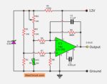 Temperature to voltage converter circuit