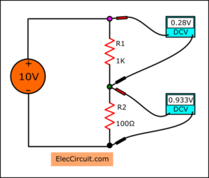 Measuring voltage in series circuit