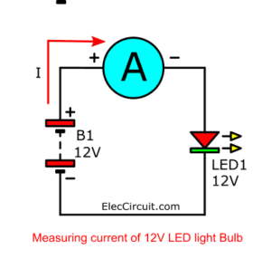 Measuring the current of 12V LED light bulb