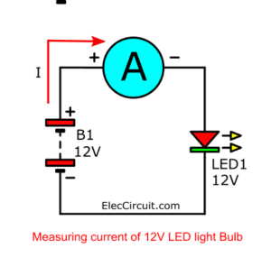 Schematic of Measuring the Current of 12V LED
