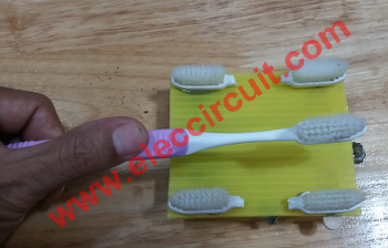 toothbrush As wheels of the robot
