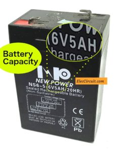 Battery capacity for charging rate