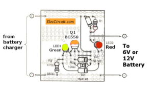 component layout of full charger alarm circuit