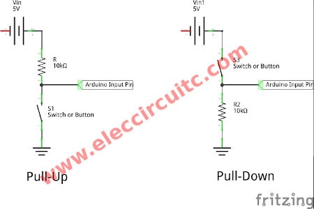 Pull up, Pull-Down circuit switches on Arduino