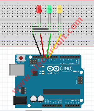 3 LED running circuit connetion