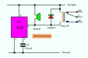 Add relay timer circuit using 555