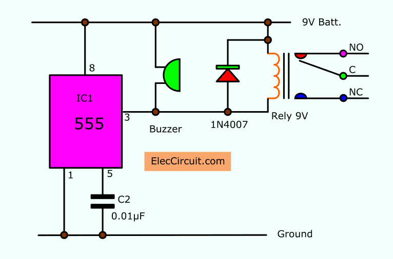 5-30 minuts timer circuit using IC 555