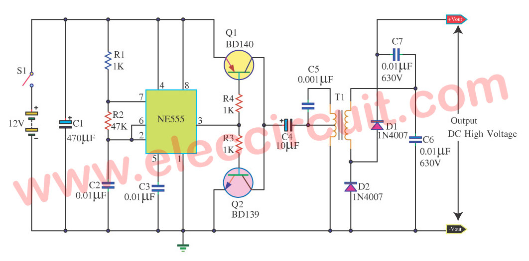 12v to 300v dc dc converter circuit ElecCircuit com 12v to 300v dc dc converter circuit ElecCircuit com