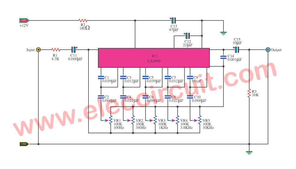 5 Channels Graphic Equalizer using LA3600