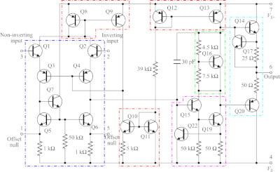 internal structure of 741 op-amp