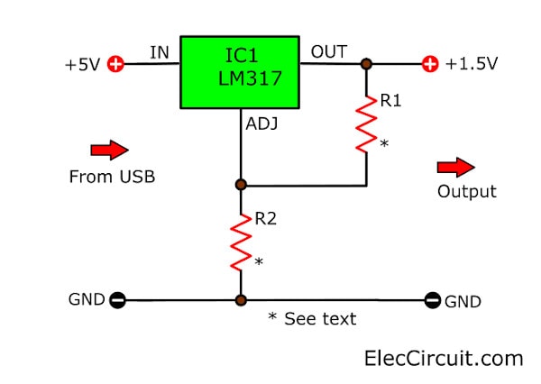 USB 5V to 1.5V Step Down Converter