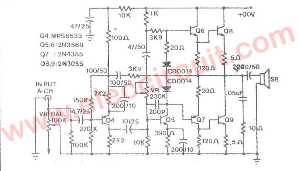 50 watt Audio Amplifier Circuit(x 3) with PCB using 2N3055 ...