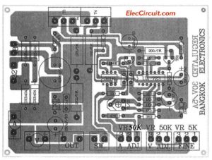 Components layout of variable regulator_0-30V 5A LM723 CA3140_2n3055