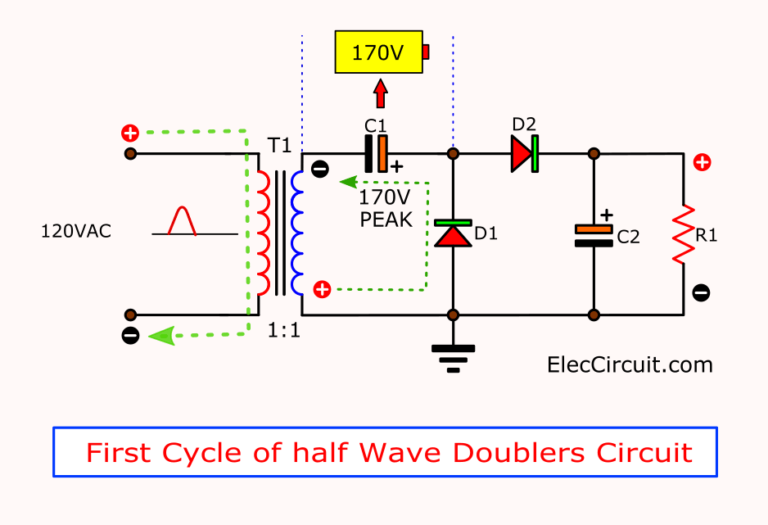 DC Voltage Doubler and Voltage Multiplier Circuits working | ElecCircuit