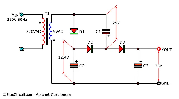 Half-Wave Tripler Capacitor Voltage Measurement
