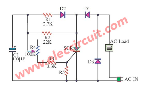 Cheap Home disco lights circuit by SCR-IC555-IC4017