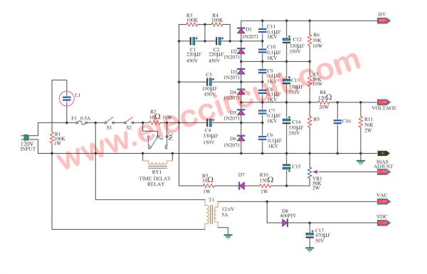 High voltage spill equal DC 900V