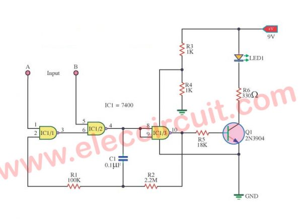 LED display with nand gate digital control