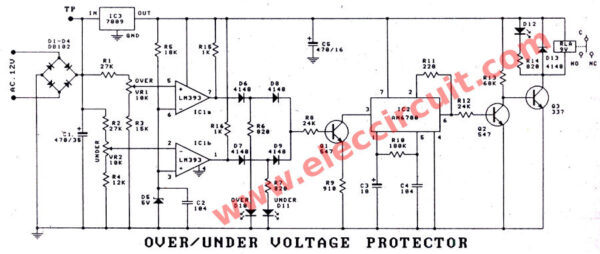 over under voltage protector using LM393