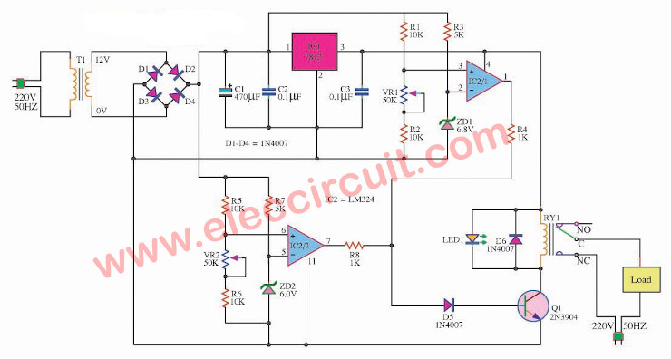 Over voltage and low voltage protection circuit