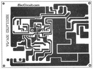 PCB layout of 0-30V 5A power supply using LM723 and CA3140