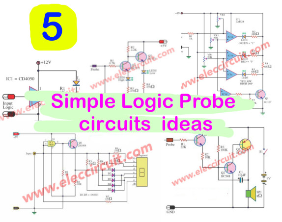 5 Simple Logic Probe circuits ideas