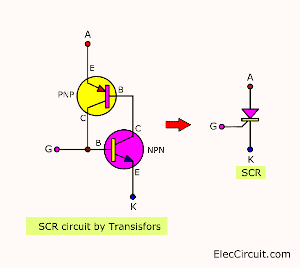 Connect transistor as SCR