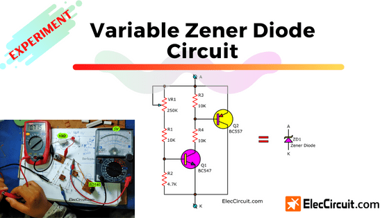 Variable zener diode circuit, adjust voltage output 