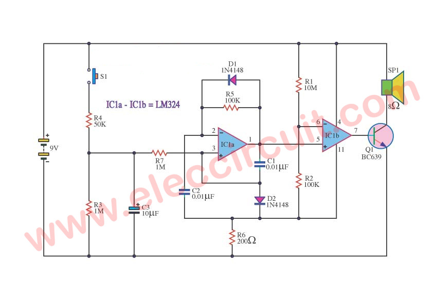 Police Siren Circuit using NE555