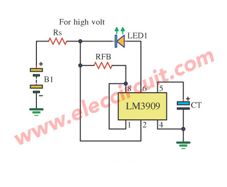 LED Display for power supply 6V or 15V by LM3909