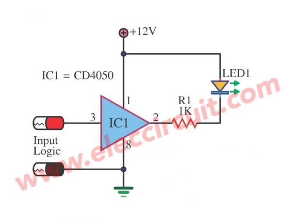 Simple Logic Probe using IC-4050