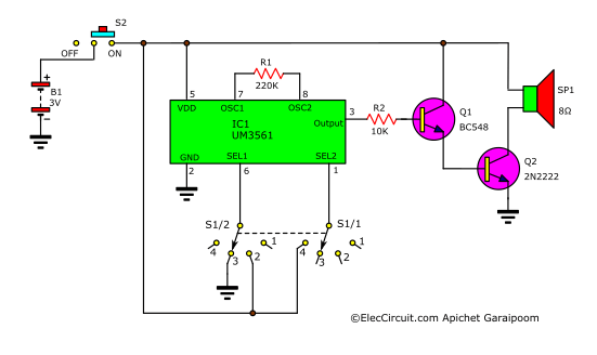 Musical Chime Generator Using UA741 oscillator