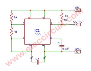 Simple capacitance measurement circuit using IC-555