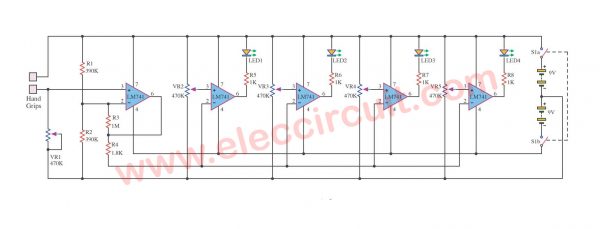 Strength meter circuit using IC741