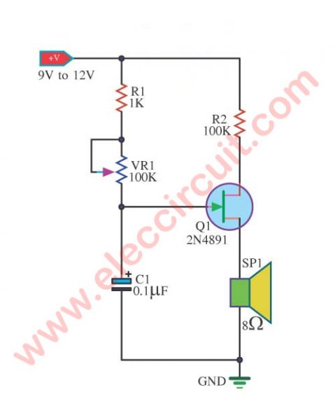 Tone Generator Circuit using 2N4891