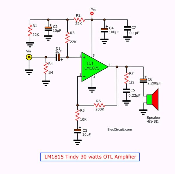 30 watts OTL Amplifier using LM1875