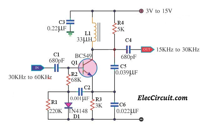 frequency divider using transistor