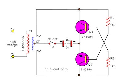 High volt shock using 2SC1815 transistor