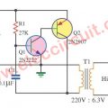 High Voltage mini power supply circuit using 2N2222