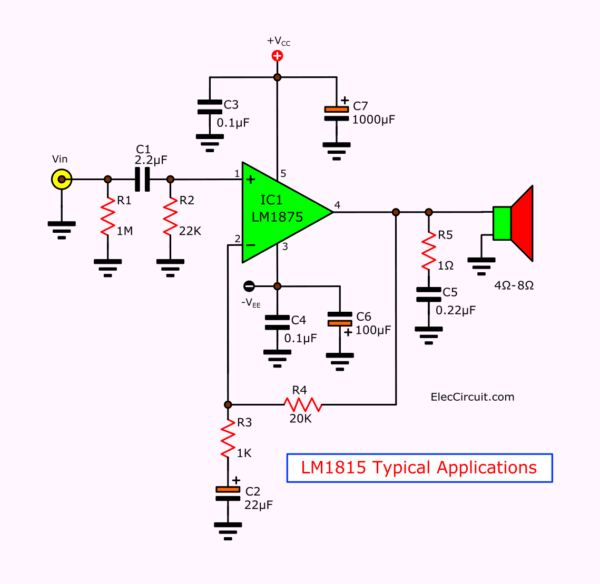 lm1875 circuit diagram typical applications