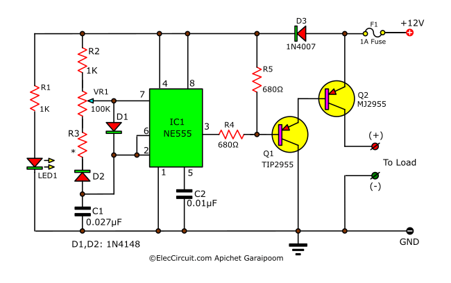 12v led dimmer led controller circuit 