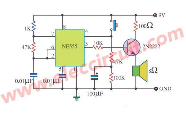 Tone Burst Generator using LM555