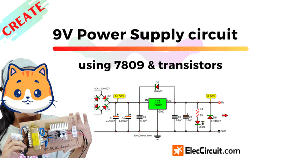 9V regulated power supply circuit