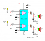 TDA2822 stereo amplifier circuit