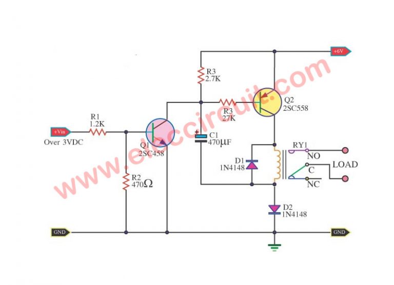 Transistor Relay driver circuit in digital Circuit Diagram